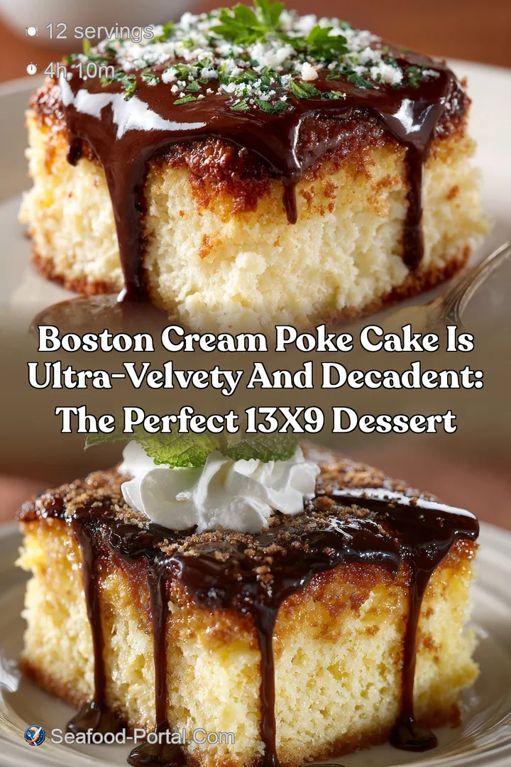 Boston Cream Poke Cake is Ultra-Velvety and Decadent: The Perfect 13x9 Dessert