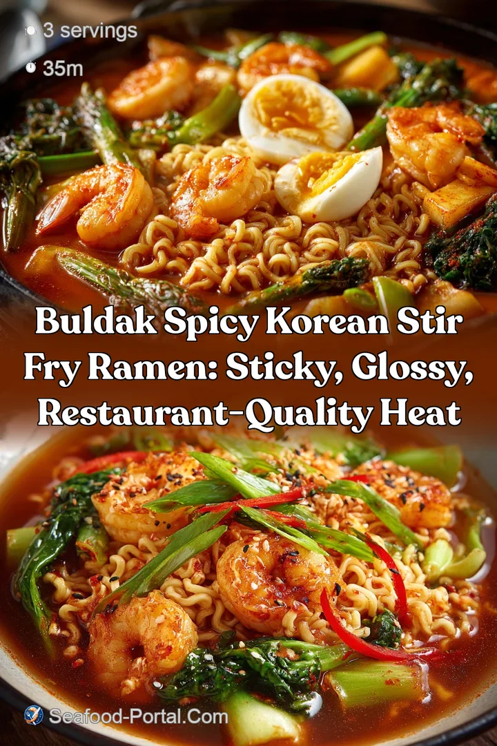 Buldak Spicy Korean Stir Fry Ramen: Sticky Glossy Restaurant-Quality Heat