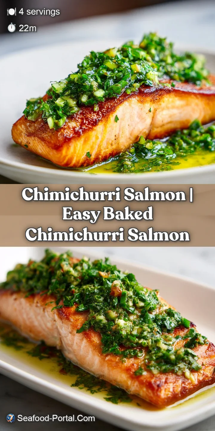 Macro shot of flaky pink fish topped with a vibrant, oil-based green herb sauce and coarse black pepper grains.