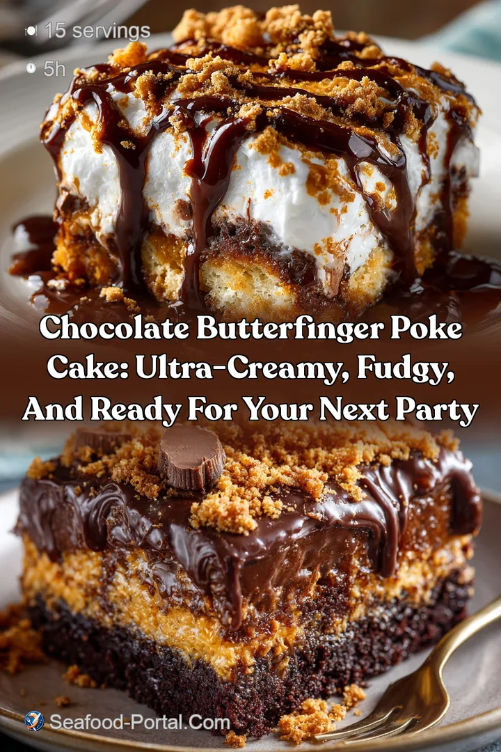 Chocolate Butterfinger Poke Cake: Ultra-Creamy Fudgy and Ready for Your Next Party
