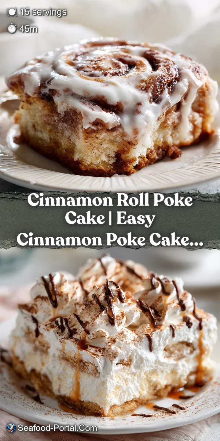 Close-up of a fork-tender poke cake square, glistening with sweet caramel and a swirl of frosting.