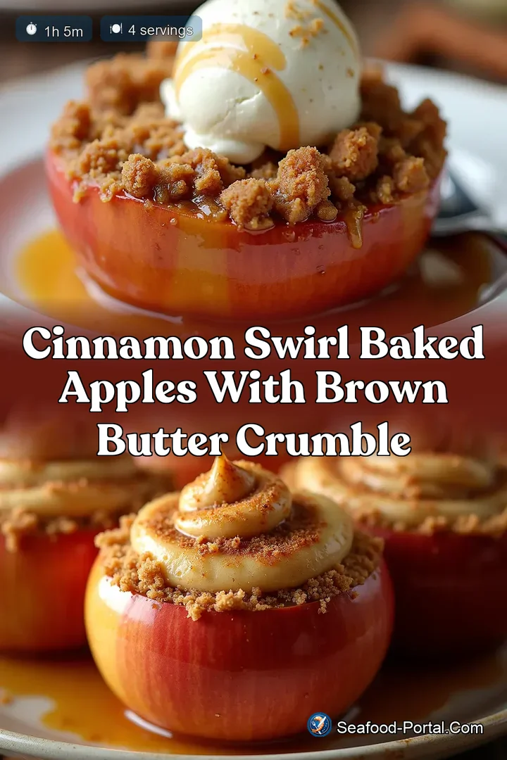 Cinnamon Swirl Baked Apples with Brown Butter Crumble