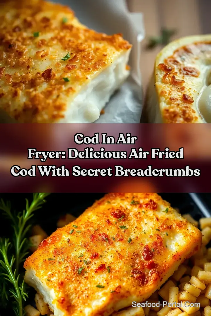 Cod In Air Fryer: Delicious Air Fried Cod With Secret Breadcrumbs : PIN FOR LATER Cod In Air Fryer: Delicious Air Fried Cod With Secret Breadcrumbs