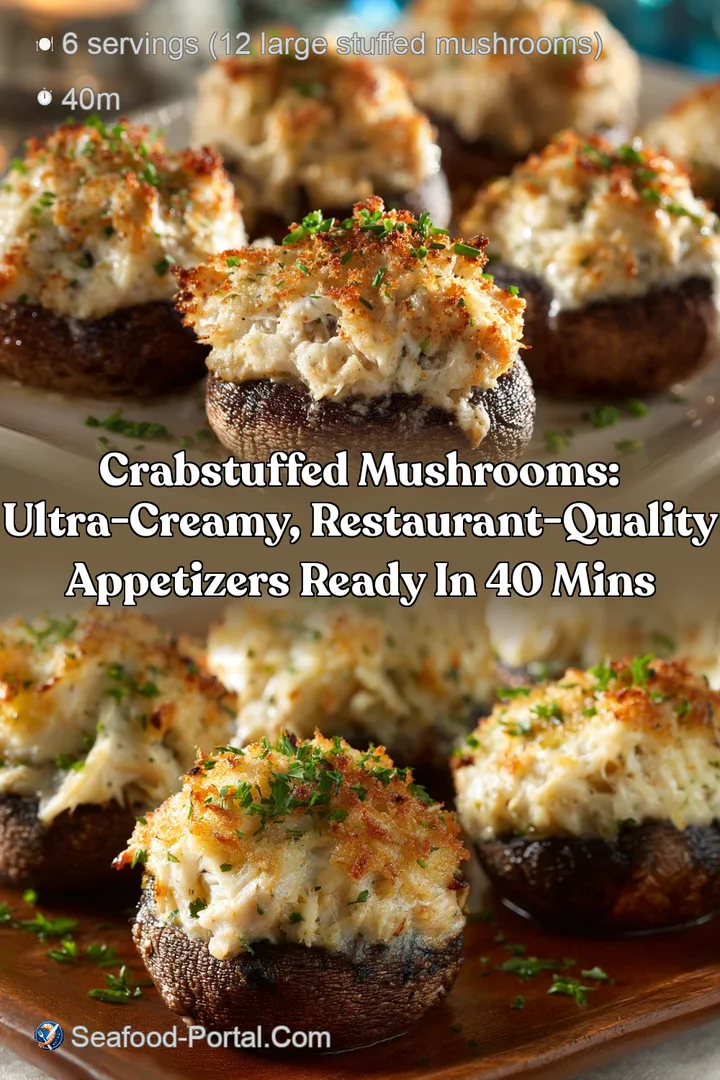 CrabStuffed Mushrooms: Ultra-Creamy Restaurant-Quality Appetizers Ready in 40 Mins