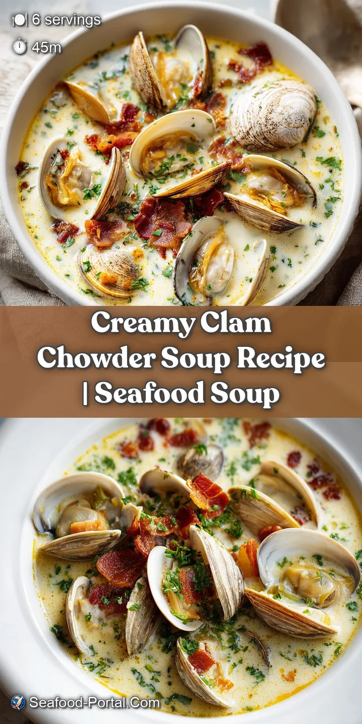 Close-up of clam chowder, showcasing the creamy broth, tender clams, and diced potatoes. A tempting, comforting view.