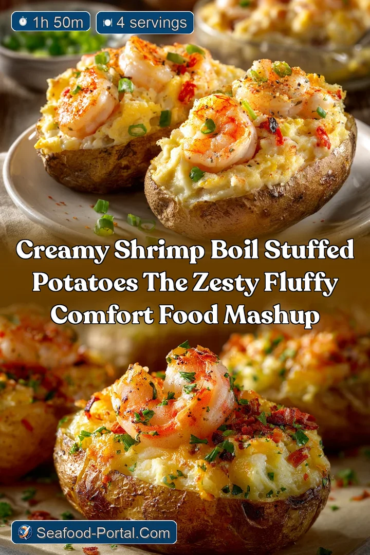 Creamy Shrimp Boil Stuffed Potatoes The Zesty Fluffy Comfort Food Mashup