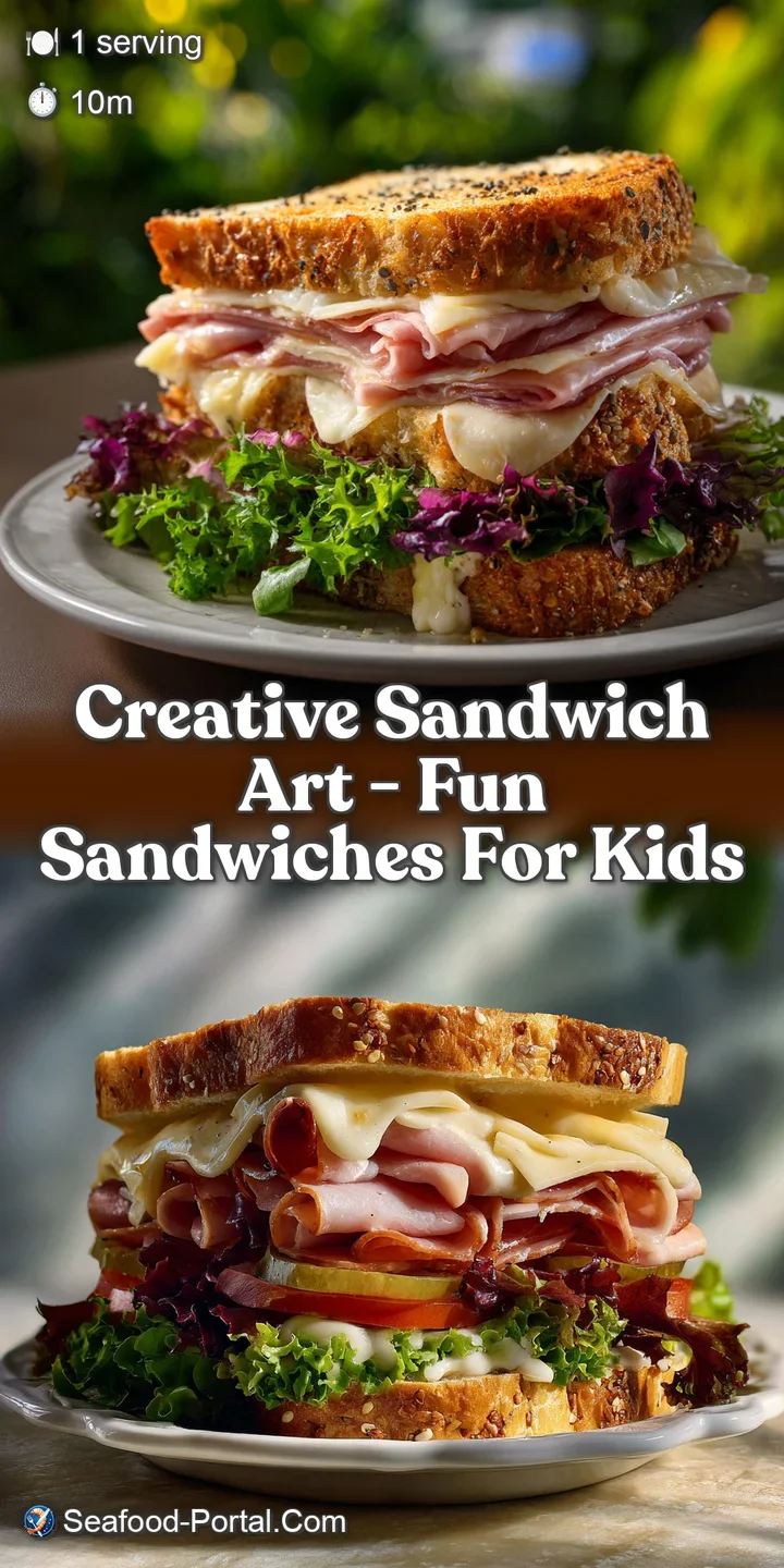 Close-up of a meticulously crafted sandwich, showcasing layers of fillings with vibrant colors and textures, tempting with...