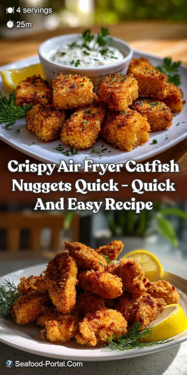 Golden-brown, crispy catfish nuggets piled high, offering a satisfying crunch. Served with a vibrant, creamy dipping sauce...