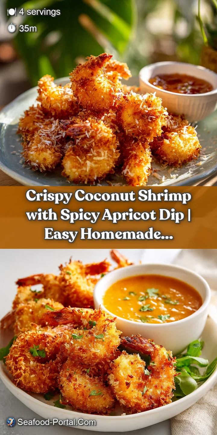 Close-up of a single, perfectly golden coconut shrimp with visible shredded coconut flakes and a hint of steam.