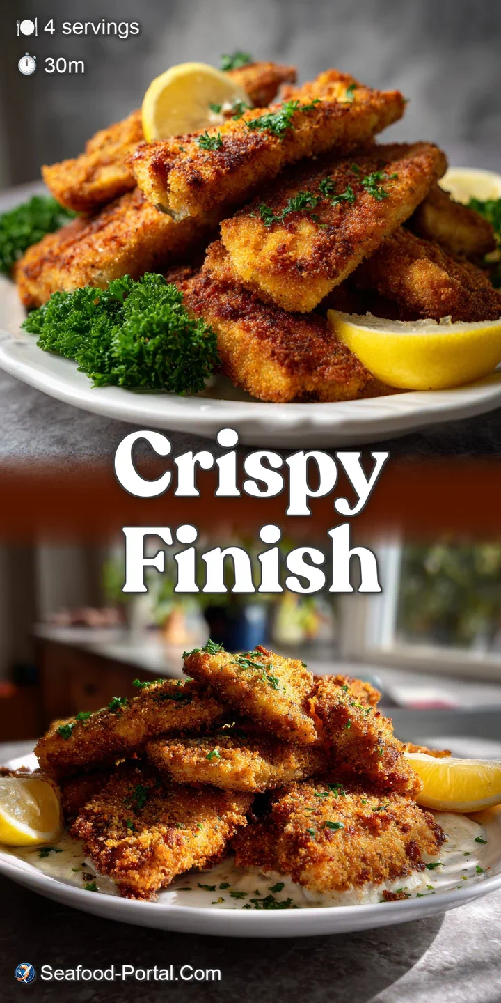 Close-up of flaky, golden-brown catfish with a light, crunchy crust, showcasing the satisfying texture and savory appeal.