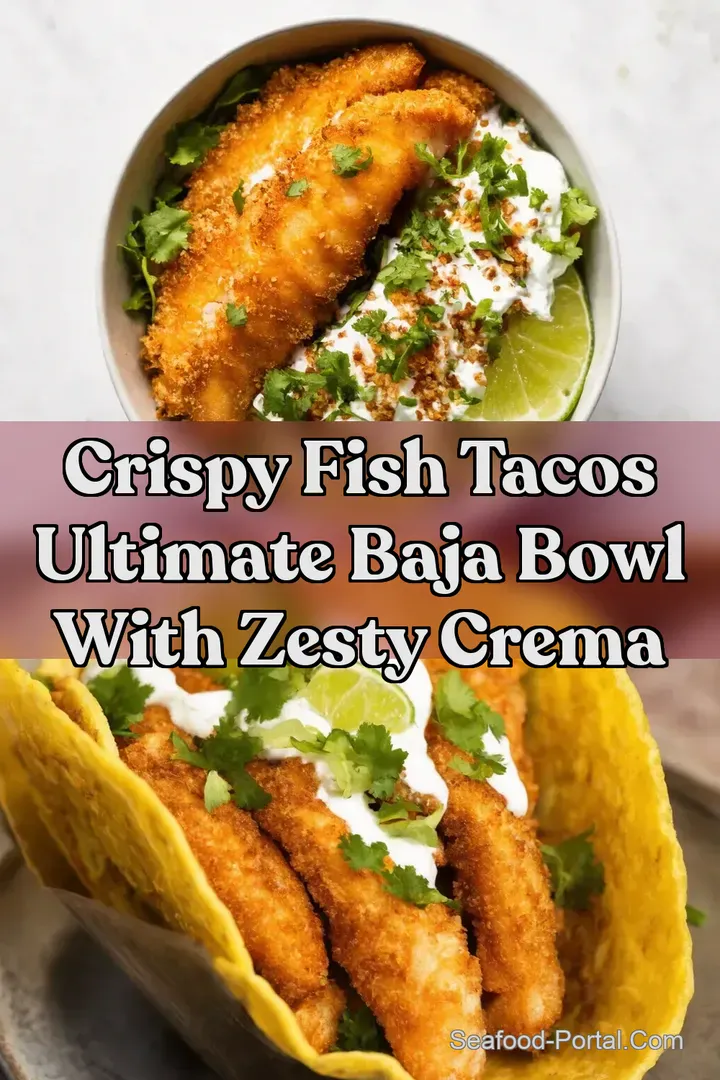 Crispy Fish Tacos Ultimate Baja Bowl with Zesty Crema