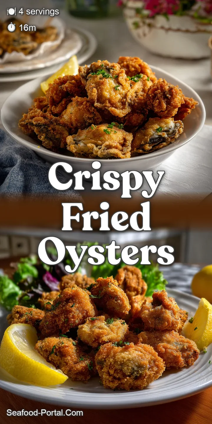 Close-up of a perfectly fried oyster, revealing a flaky, golden-brown crust and a tender, juicy interior, offering an appe...