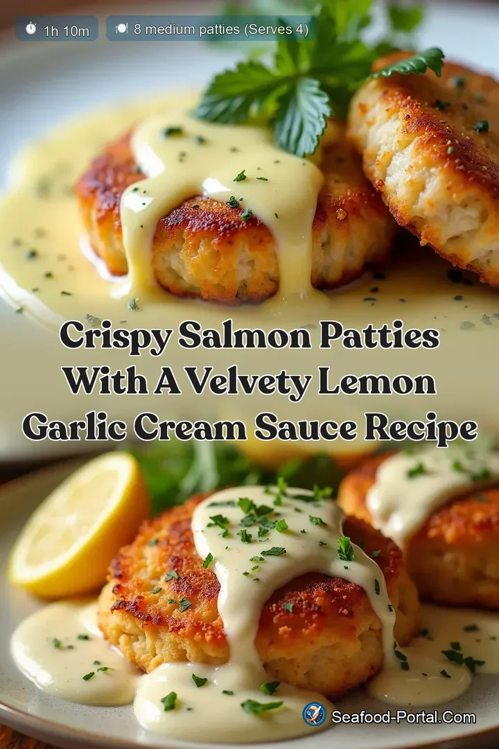 Crispy Salmon Patties with a Velvety Lemon Garlic Cream Sauce Recipe