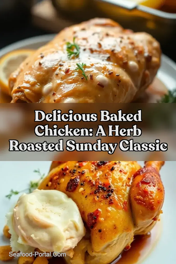 Delicious Baked Chicken: A Herb Roasted Sunday Classic : PIN FOR LATER Delicious Baked Chicken: A Herb Roasted Sunday Classic