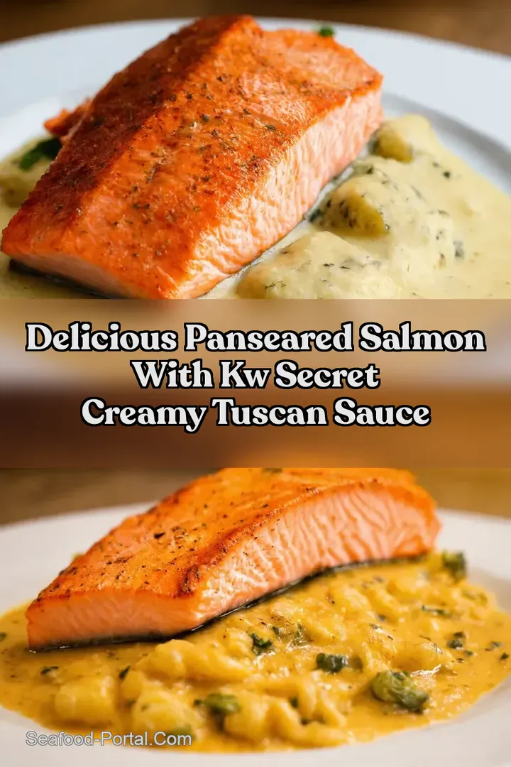 Delicious PanSeared Salmon With kw Secret Creamy Tuscan Sauce