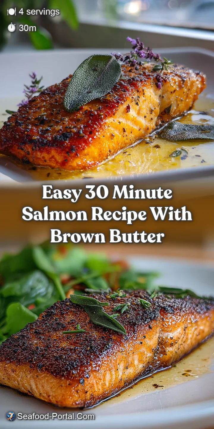 Close-up of tender, flaky salmon, showing its rich color and moist texture with a crack of black pepper and herbs.