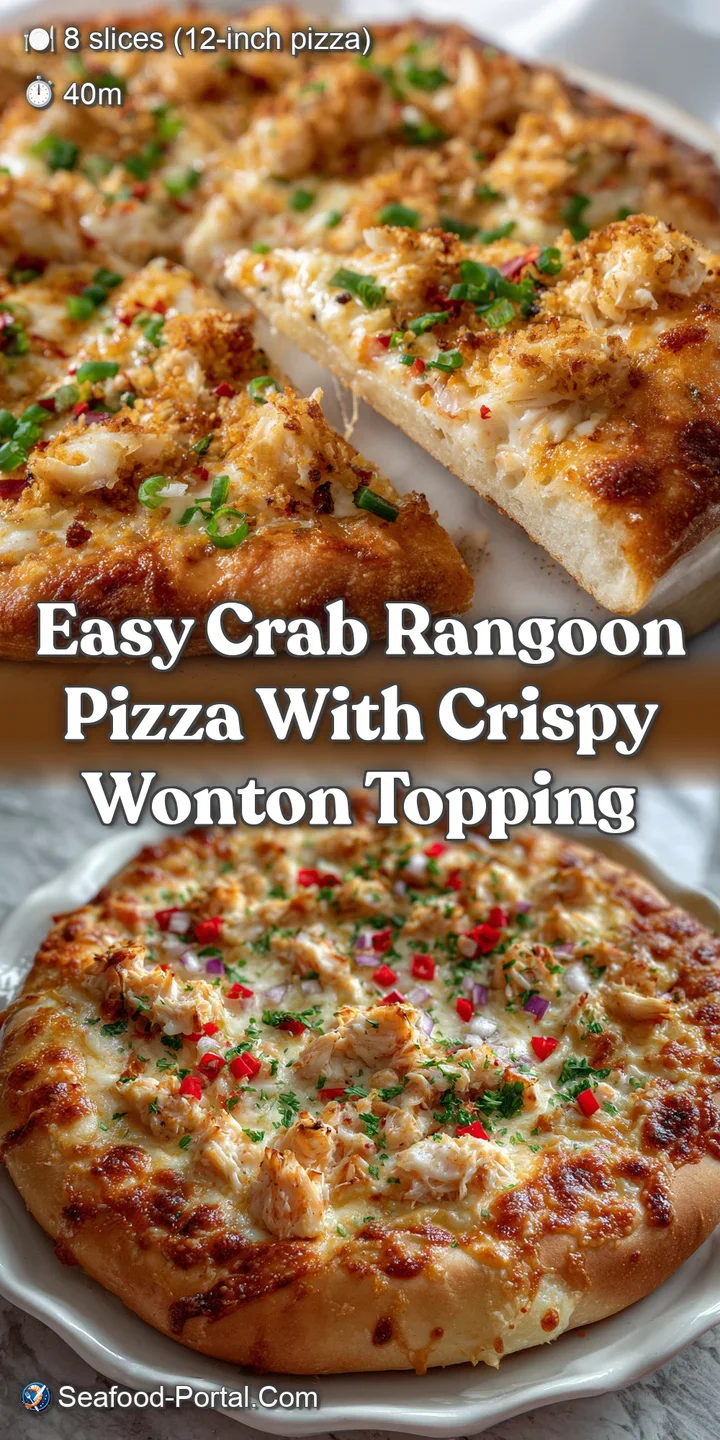 Easy Crab Rangoon Pizza with Crispy Wonton Topping