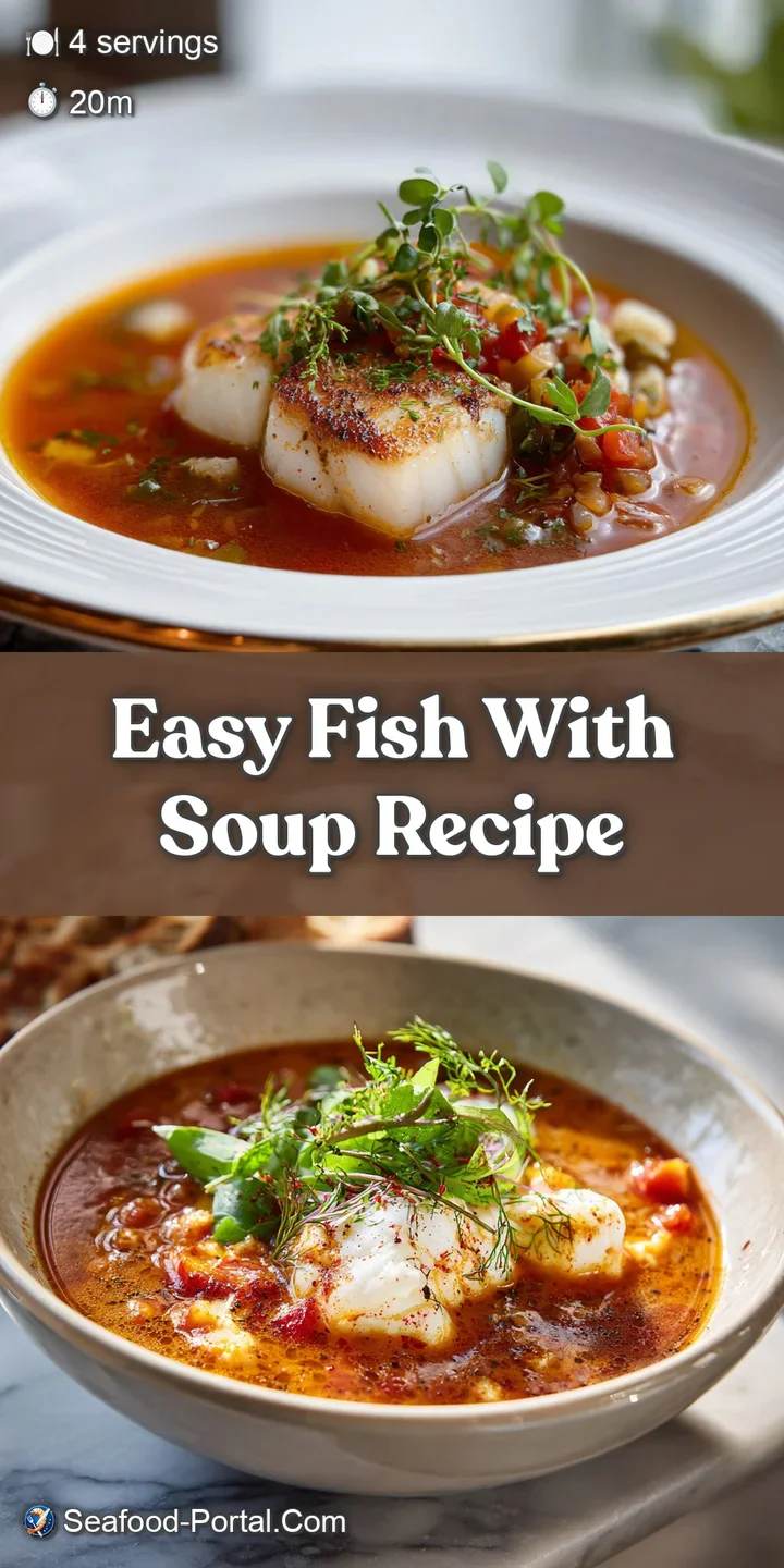 Close-up: Steaming white fish in light broth, glistening with oil and herbs. Tender texture promises a flavorful, quick meal.