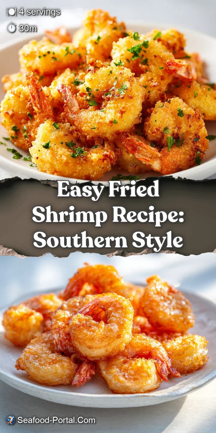 Close-up of golden-brown, crunchy fried shrimp, highlighting the textured breading and the succulent, steaming shrimp insi...