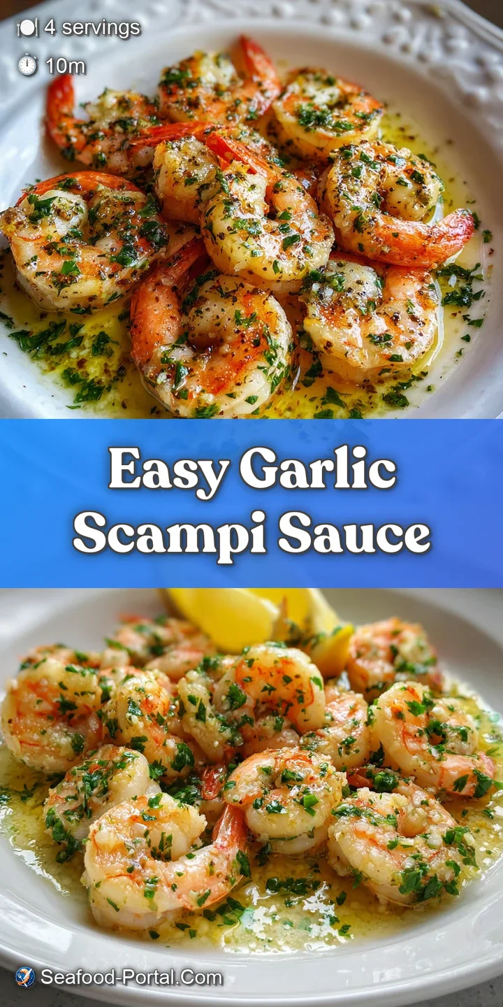 Close-up of succulent shrimp coated in a rich, garlicky sauce, glistening with oil and sprinkled with bright green herbs.