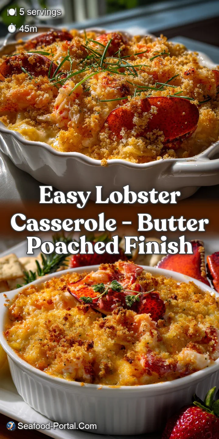 Close-up of flaky, white lobster meat nestled in a creamy, savory sauce, promising a burst of flavor with every bite. Deli...