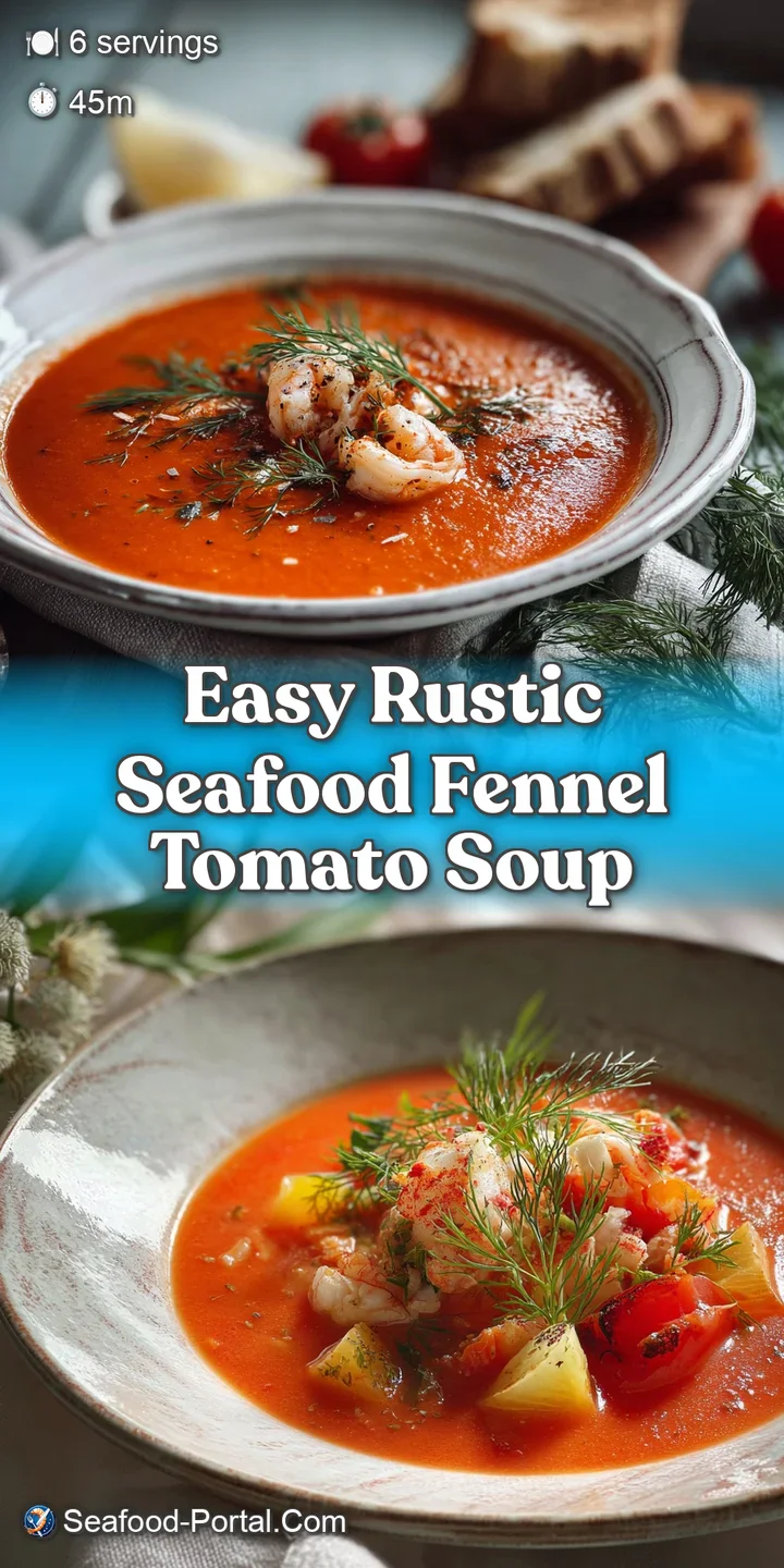 Close-up of vibrant tomato soup: tender mussels, juicy shrimp, & fragrant fennel. Hints of herbs create an enticing image.