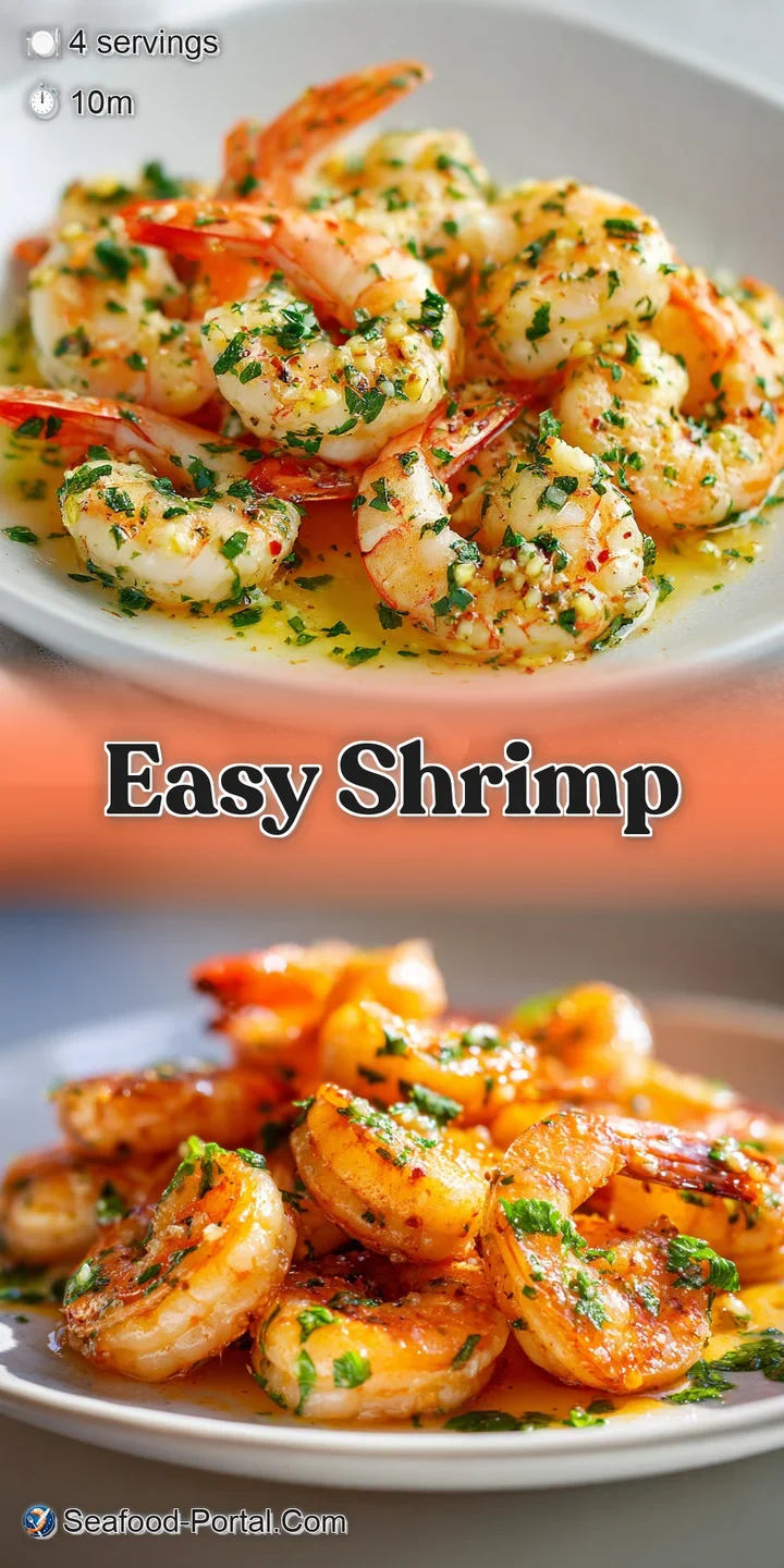 Close-up showcasing plump shrimp drenched in a rich, golden garlic butter sauce, highlighting the appetizing textures and ...