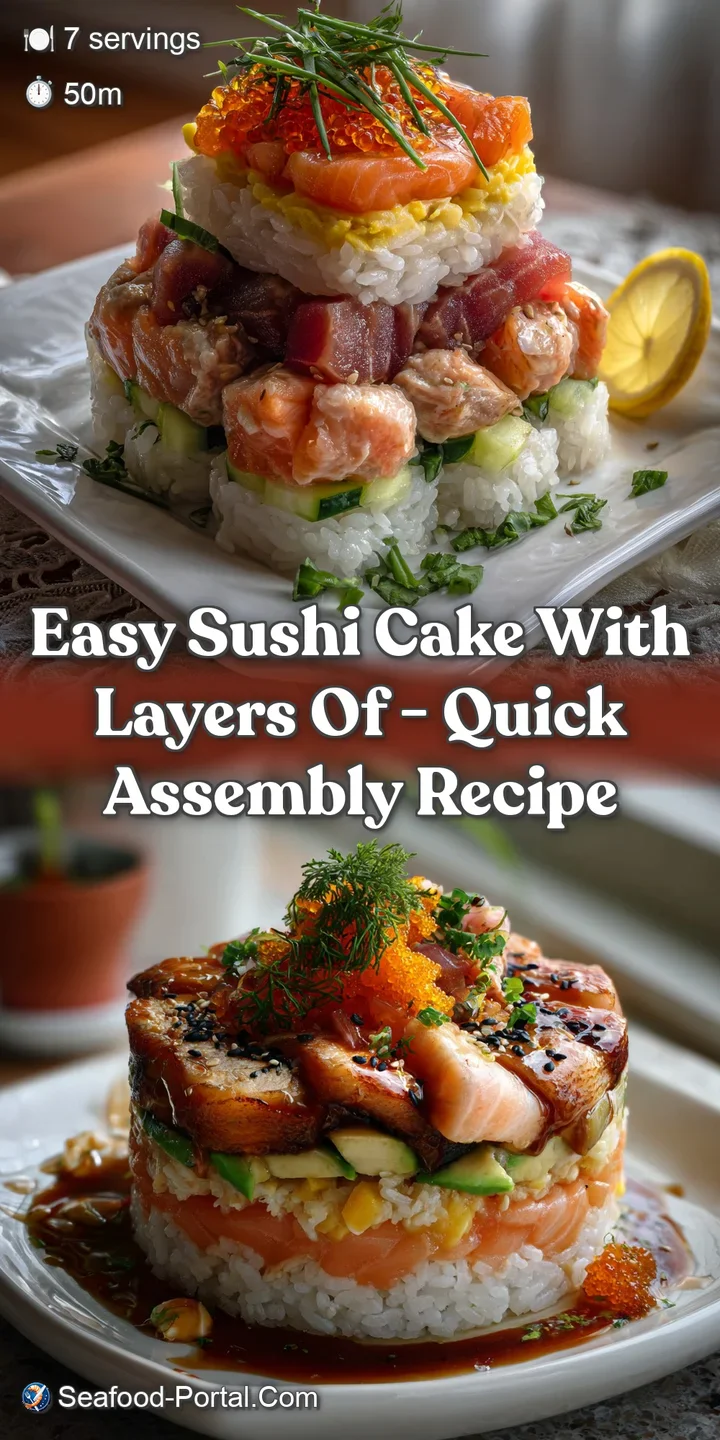 Easy Sushi Cake with Layers of - Quick Assembly Recipe