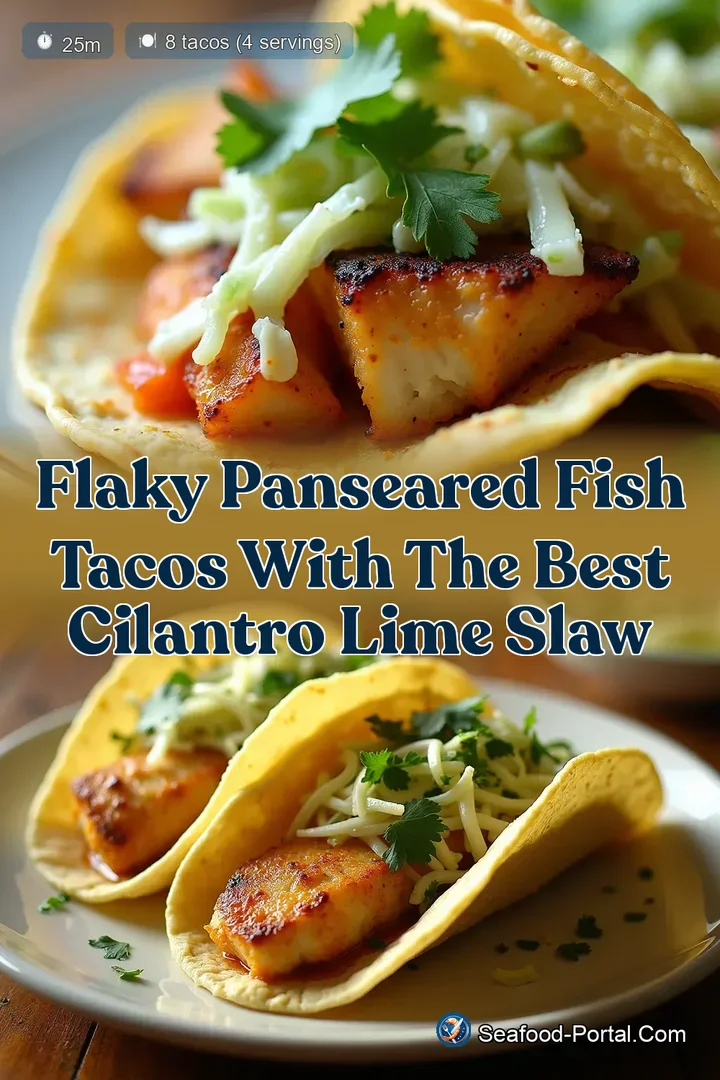 Flaky PanSeared Fish Tacos with the Best Cilantro Lime Slaw