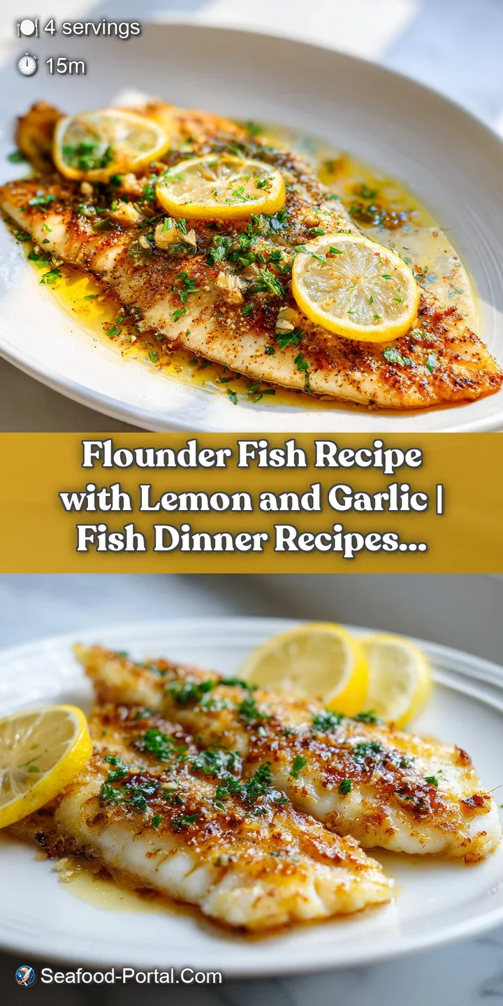 Close-up of flaky flounder, seared to a delicate golden hue, drizzled with fragrant garlic-infused olive oil.