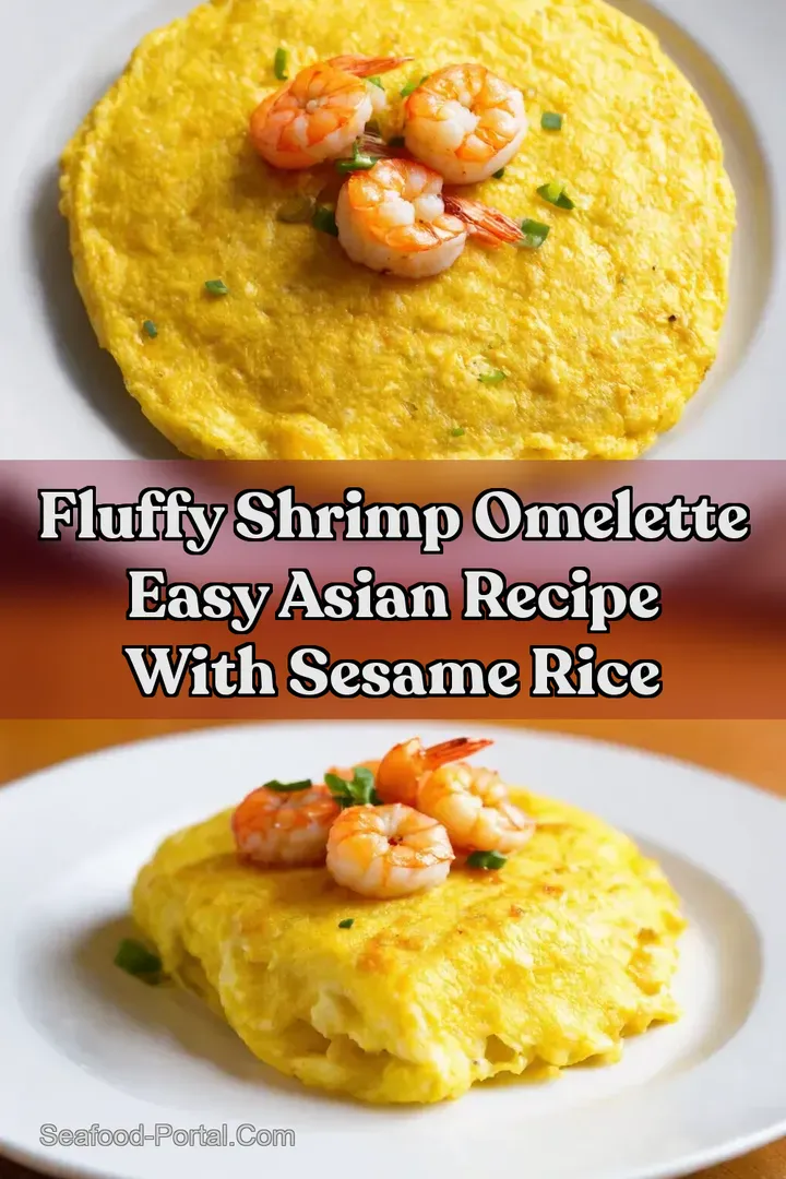 Fluffy Shrimp Omelette Easy Asian Recipe with Sesame Rice : PIN FOR LATER Fluffy Shrimp Omelette Easy Asian Recipe with Sesame Rice