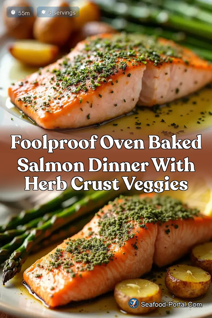 Foolproof Oven Baked Salmon Dinner with Herb Crust Veggies