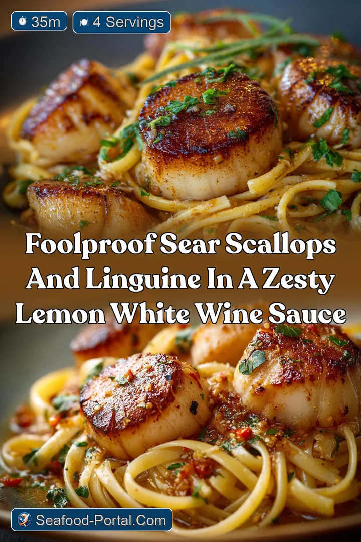 Foolproof Sear Scallops and Linguine in a Zesty Lemon White Wine Sauce