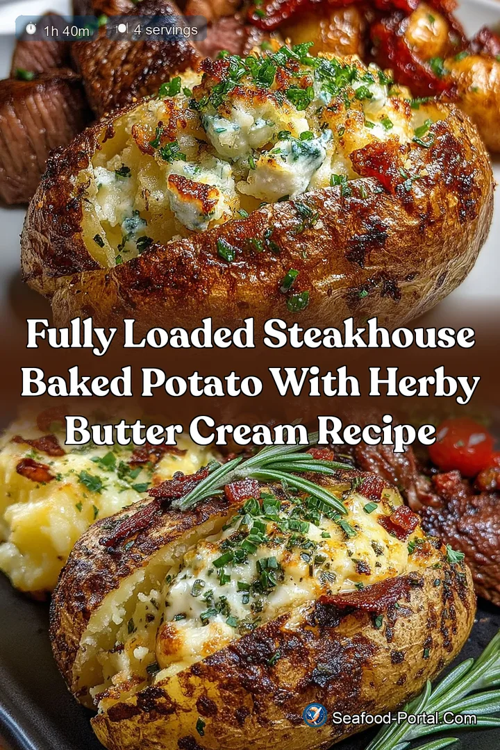 Fully Loaded Steakhouse Baked Potato with Herby Butter Cream Recipe