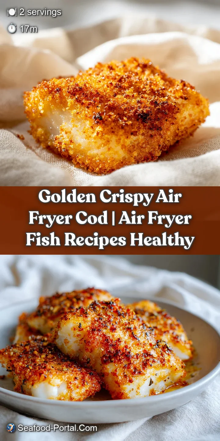 Close-up of a flaky, white cod fillet with a golden, textured parmesan crust.