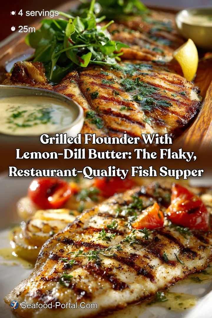 Grilled Flounder with Lemon-Dill Butter: The Flaky Restaurant-Quality Fish Supper