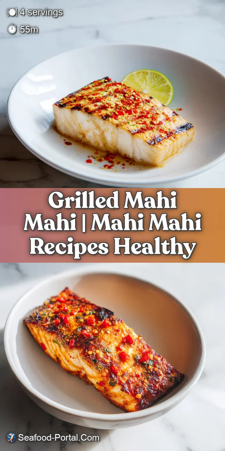 Close-up of flaky white fish with golden-brown grill marks and a glistening layer of melted garlic butter.