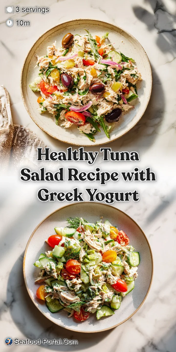 Close-up of light tuna salad: chunks of tuna, crisp celery, red onion, and creamy mayo with flecks of herbs and black pepper.