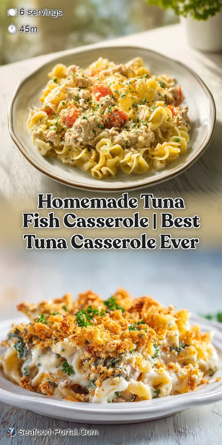 Close-up of a flaky tuna casserole with creamy, melted cheddar cheese and crunchy breadcrumbs.
