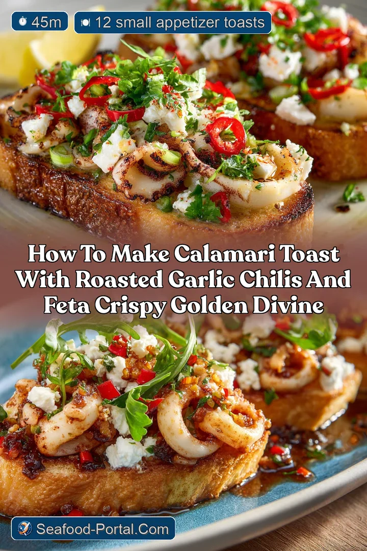 How to Make Calamari Toast with Roasted Garlic Chilis and Feta Crispy Golden Divine