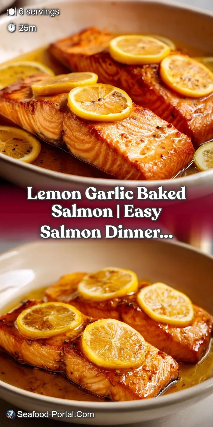 Close-up of flaky pink salmon with glistening garlic butter and charred lemon slices under a soft, warm light.