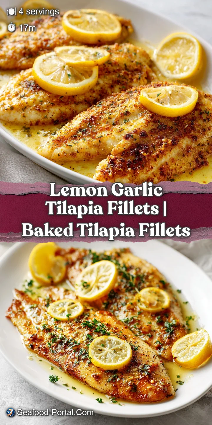 Appetizing close-up of flaky white fish glistening with a garlic butter sauce and a sprinkle of fresh, chopped herbs