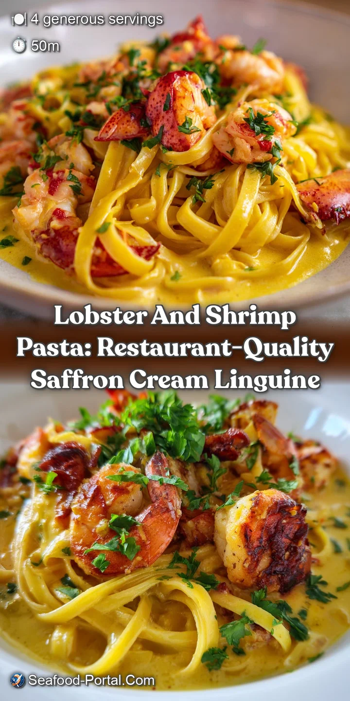 Lobster and Shrimp Pasta: Restaurant-Quality Saffron Cream Linguine