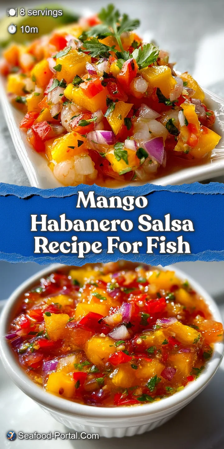 Close-up of fresh mango salsa: juicy mango chunks mingled with finely chopped red onion, cilantro, and fiery orange flecks...