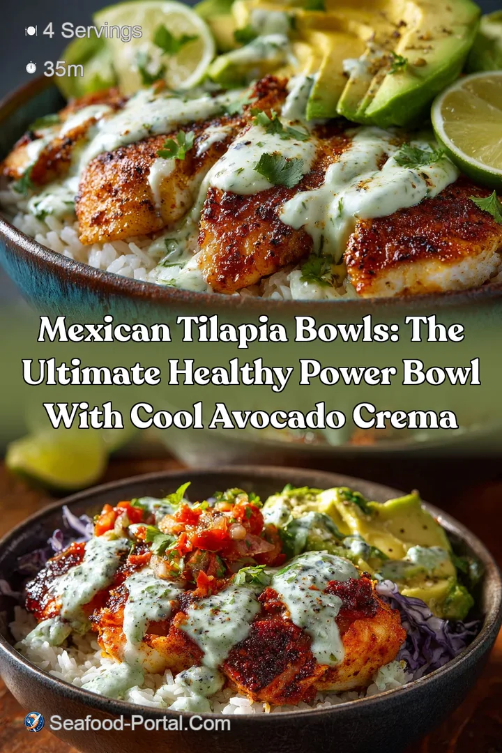 Mexican Tilapia Bowls: The Ultimate Healthy Power Bowl with Cool Avocado Crema
