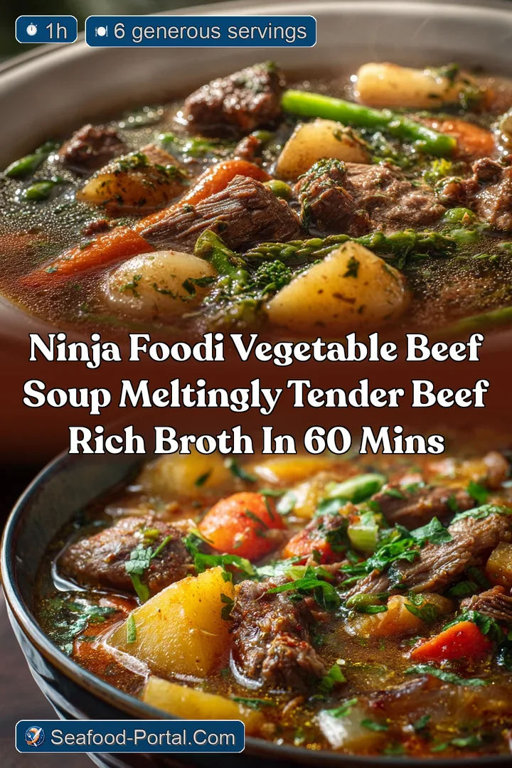 Ninja Foodi Vegetable Beef Soup Meltingly Tender Beef Rich Broth in 60 Mins