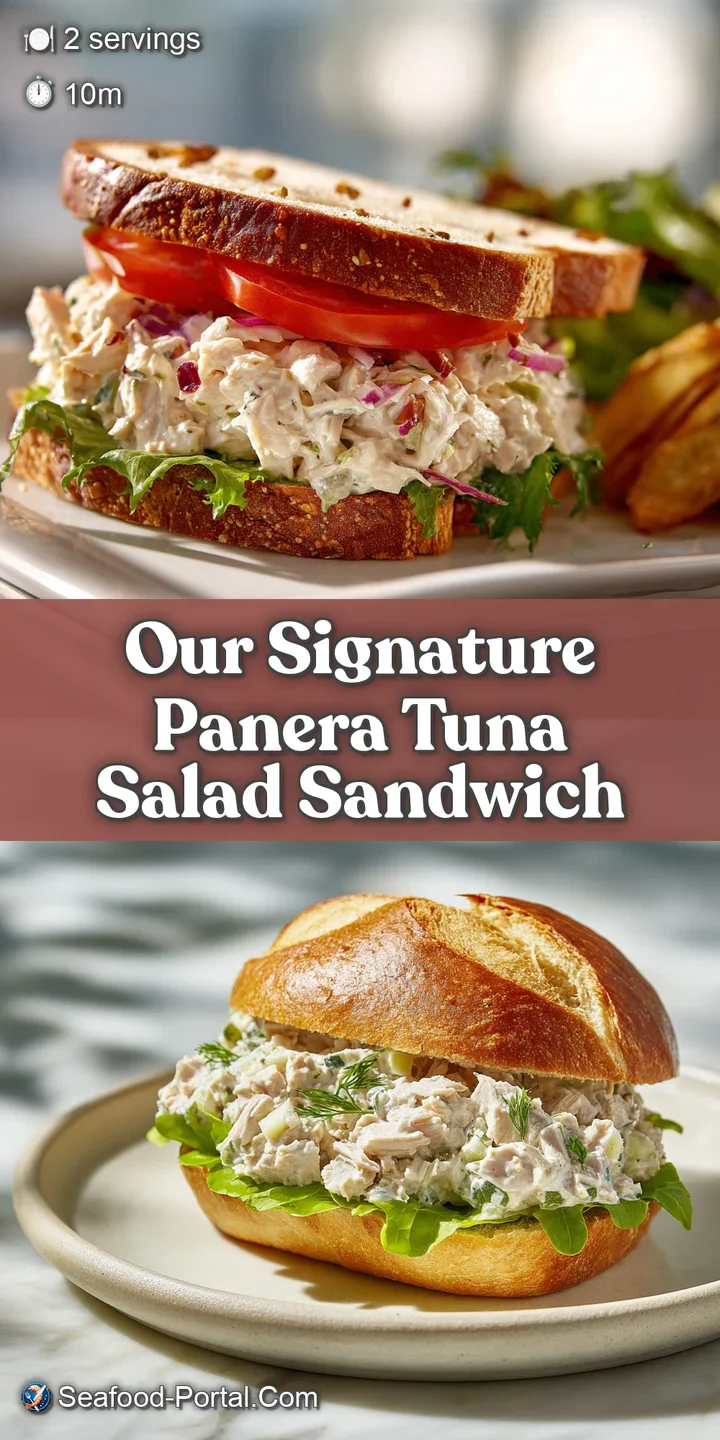 Close-up of a tuna sandwich showing the creamy, textured tuna salad, vibrant green lettuce, and juicy red tomato between t...