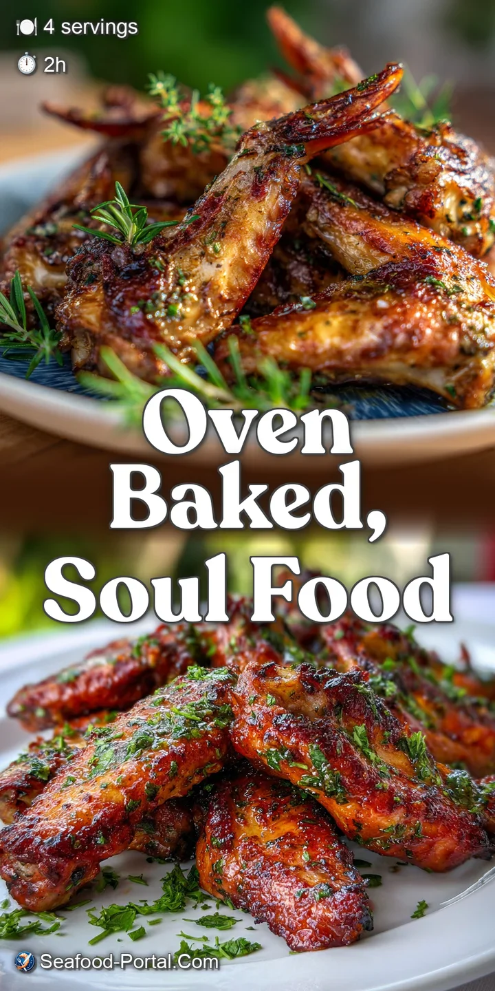 Close-up reveals succulent, glistening smoked turkey wing, infused with fragrant garlic and herbs. A tantalizing glimpse o...