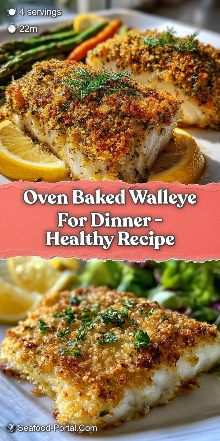 Close-up of tender, moist walleye with crispy edges, glistening with melted butter and herbs. An irresistible, flavorful d...