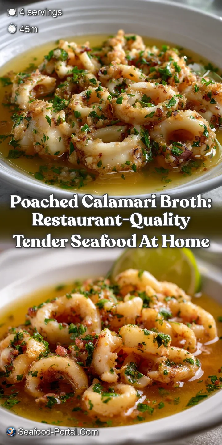 Poached Calamari Broth: Restaurant-Quality Tender Seafood at Home